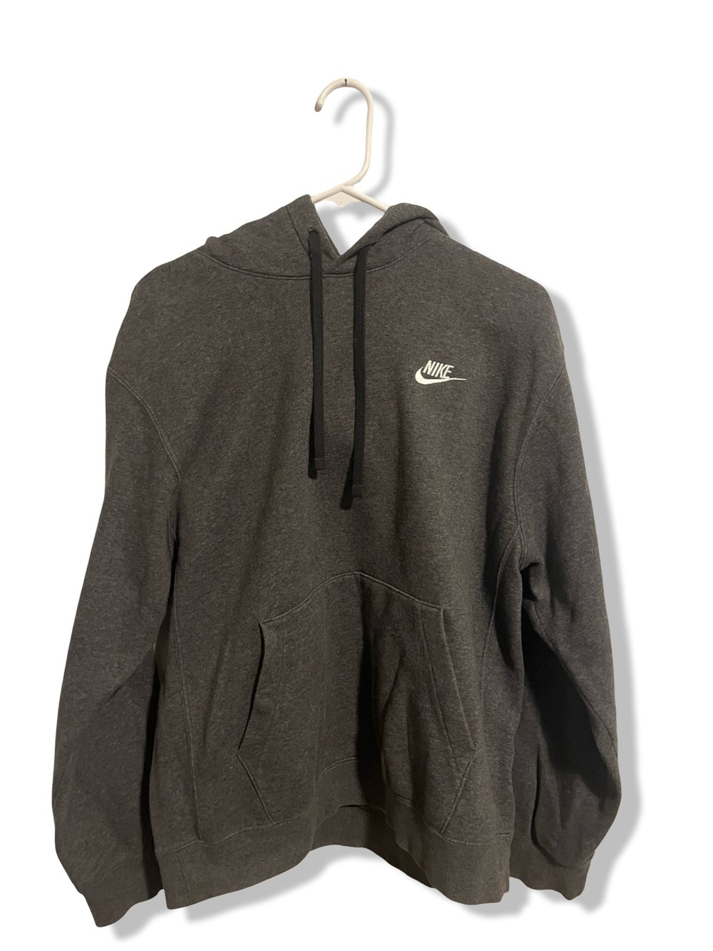Nike Gray Pullover Hoodie with White Swoosh